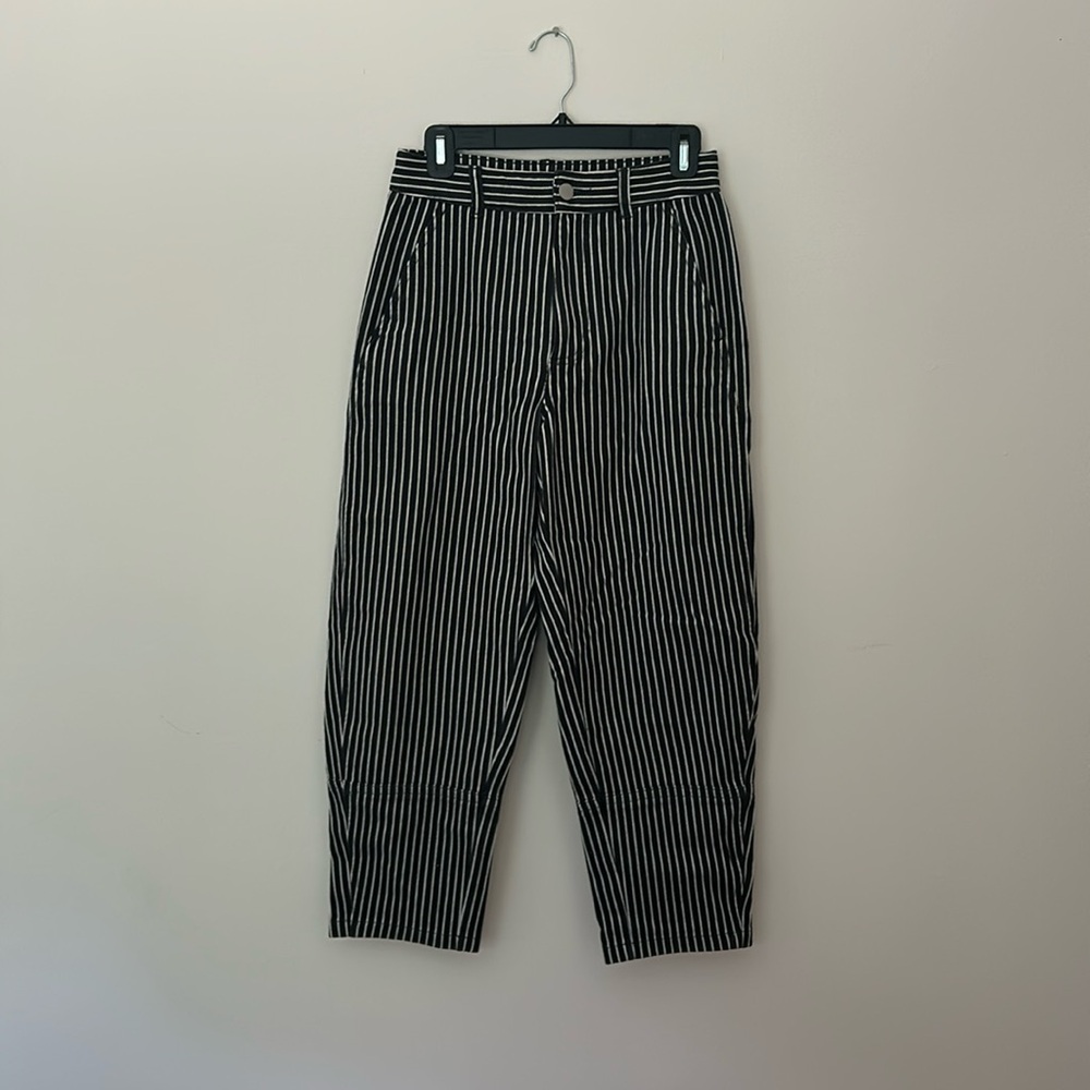 Everlane The Utility Barrel pant size 4 black striped